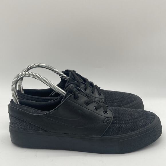 Mens Size 7 Nike Zoom Stefan Janoski Elite Ht "Black" Leather/Fabric Skate Shoes - Picture 1 of 8